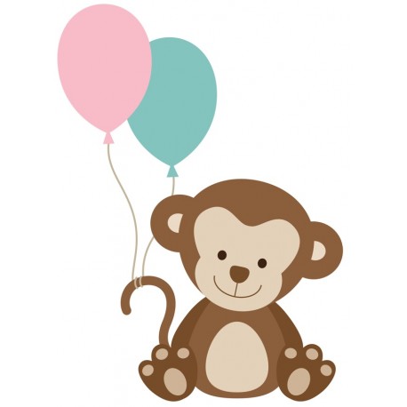 Sticker singe avec ballons