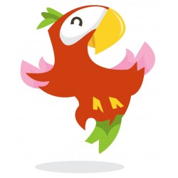Sticker perroquet content