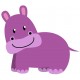 Sticker hippopotame violet