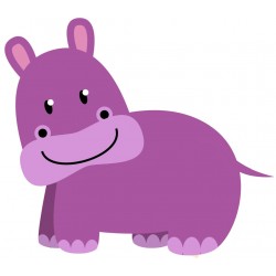 Sticker hippopotame violet