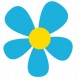 Sticker fleur bleu
