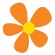 Sticker fleur orange
