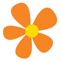 Sticker fleur orange