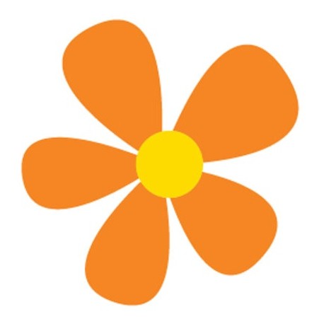 Sticker fleur orange