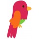 Sticker perroquet rose rouge