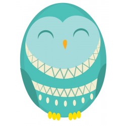 Sticker hibou vert en vol