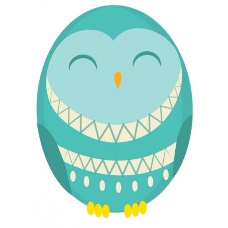 Sticker hibou vert en vol