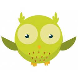 Sticker hibou rose violet s'endort