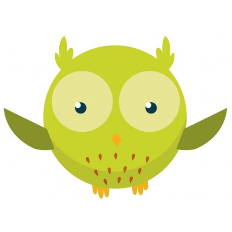 Sticker hibou rose violet s'endort