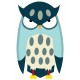 Sticker hibou furieux