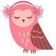 Sticker chouette avec echarpe