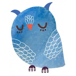 Sticker chouette bonnet orange