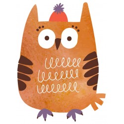 Sticker chouette bleu dort