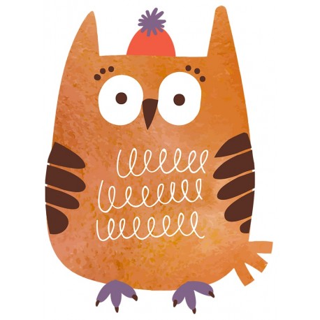 Sticker chouette bleu dort