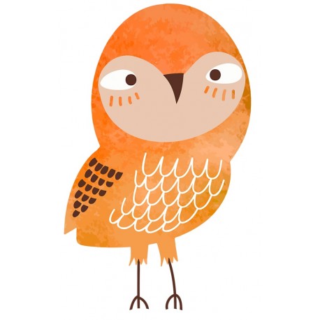 Sticker chouette bleu vert