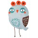 Sticker chouette orange mimi