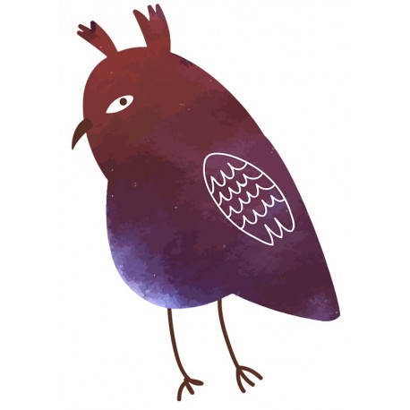 Sticker chouette avec fleurs