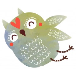 Sticker hibou marron
