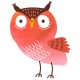 Sticker hibou lunette violette