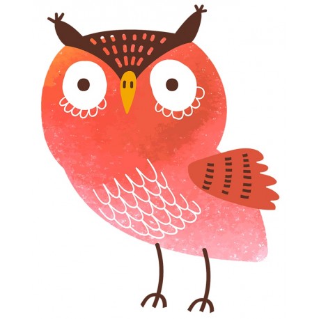 Sticker hibou lunette violette