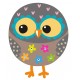 Sticker hibou surpris rose