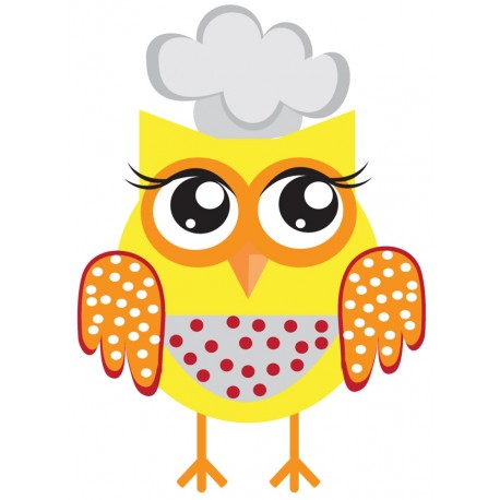 Sticker hibou violet rose