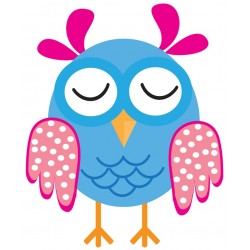 Sticker hibou nuage jaune