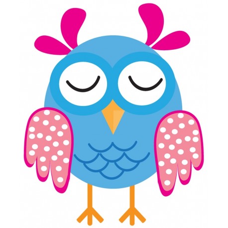 Sticker hibou nuage jaune