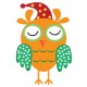 Sticker hibou bonnet de nuit