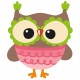 Sticker hibou bonnet nuit orange