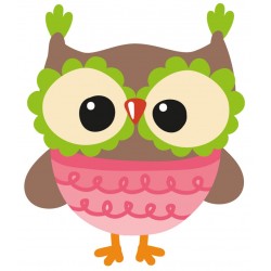 Sticker hibou bonnet nuit orange