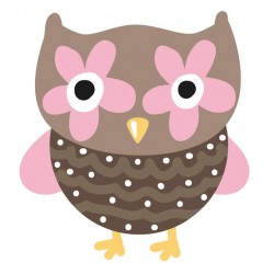 Sticker hibou bleu dort