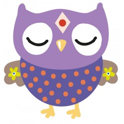 Sticker hibou choux rose