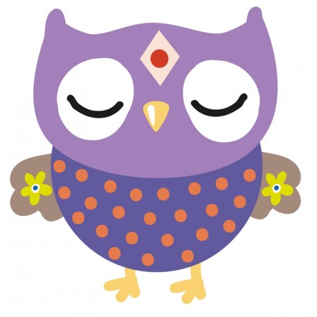 Sticker hibou choux rose