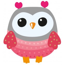 Sticker hibou colore