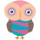 Sticker hibou rose choupette