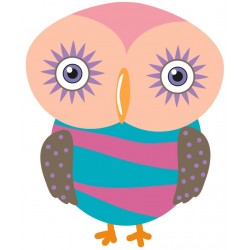 Sticker hibou rose choupette