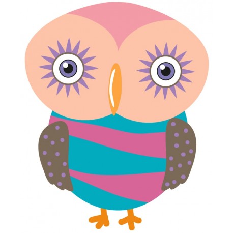 Sticker hibou rose choupette