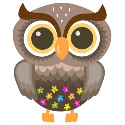 Sticker hibou ebloui rose