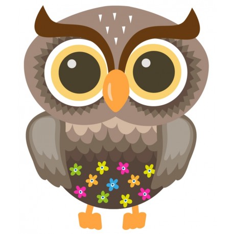 Sticker hibou ebloui rose