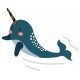 Sticker baleine avec licorne