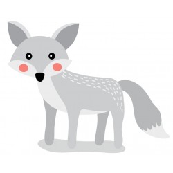 Sticker loup joue rose