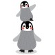 Sticker pingouins jouent