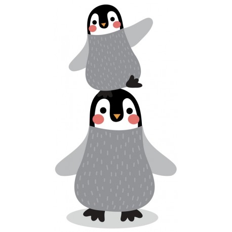 Sticker pingouins jouent