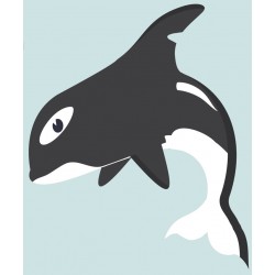 Sticker orque en plein saut