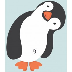Sticker petit pingouin dit bonjour