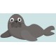 Autocollant phoque gris