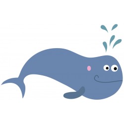 Sticker muraux grosse baleine bleue