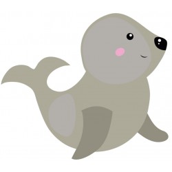 Sticker mural bebe phoque deco
