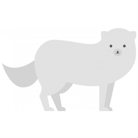 Sticker mural loup blanc